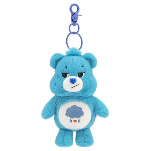 New! Care Bears Grumpy Bear Plush Bag Clip Key Ring Bag Charm - Picture 1 of 2